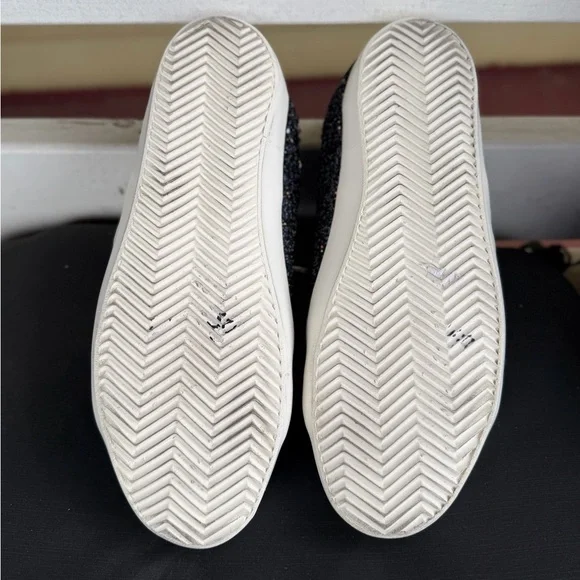 Zadig & Voltaire Black Glitter Low-Top Sneakers with Silver Heel - Picture 3 of 8